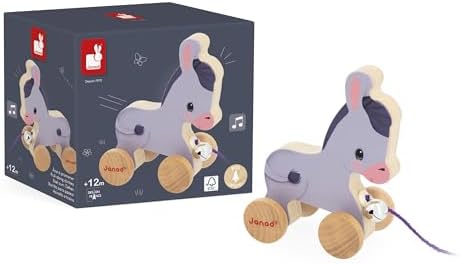 Janod - Wooden Pull and Push Toy - Donkey - Image 7
