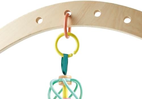 Hape Apple Grab Toy - Silicone & Wood Baby Rattle & Teether – Sensory Development Toy with Gentle Sound, Soft Chewable Rings, Easy Attachment for Crib & Stroller – for Babies 0-18 Months - Image 5