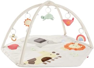 Skip Hop Baby Play Gym 3-in-1 Sensory Tummy Time Activity Mat with 17+ Skill-Building Developmental Activities, 14 Animals & Shapes, 5 Hanging Toys and Crocodile Mirror, Geometric Wonders, Age 0-2y by Unknown