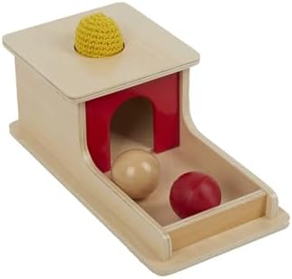Tiger Montessori Object Permanence Box with Tray Three Balls for 6-12 Months Babies (Wood+Plastic+Knit Ball) - Image 5