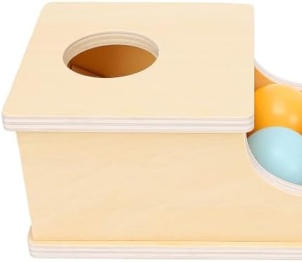 RiToEasysports Wooden Ball Drop Box, Solid Wood Object Permanence Toy, - Image 7