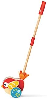 Hape Lilly Musical Push Along | Wooden Push Along Baby Walking Bird, Playful Kids Toy with Detachable Stick, Multicolor, 22.05 Inch by Unknown