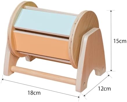 Vaveren Montessori Rotating Drum with Bell, Motor Skills, Small Size Wooden Rolling Drum, Educational for Children Babies 1 Year Old - Image 4