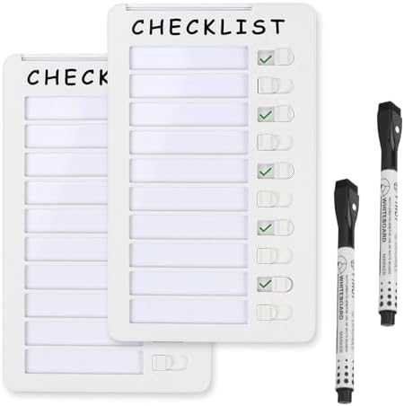 2-Pack Magnetic Dry Erase Checklist Board, Whiteboard Task Planner by SENWHAL