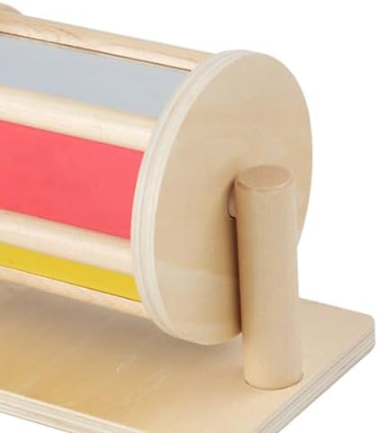Rotating Drum Rolling Drum Roller, Color Recognition, Wooden Toy with Mirror and Bell for Children Infant Toy - Image 3
