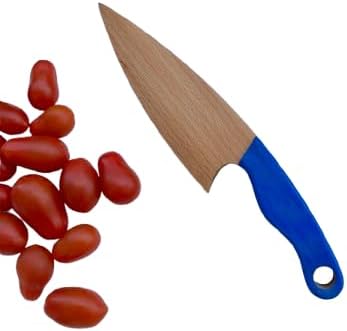 Montessori knife, Kids safe wooden knife, Toddler kitchen knife tool (Blue) by Unknown