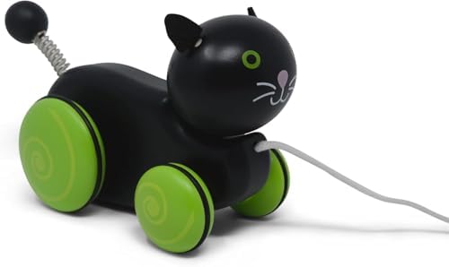 Jack Rabbit Creations Whiskers Cat Pull Toy - Rolling Wheels - 18+ Months by Jackrabbit