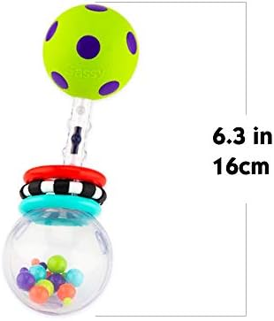 Sassy Spin Shine Rattle Developmental Toy (Colors May Vary) - Image 3