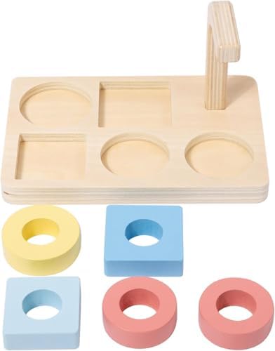 Adena Montessori 5-Shape Stacking Ring Toy, 12m+ - Image 6