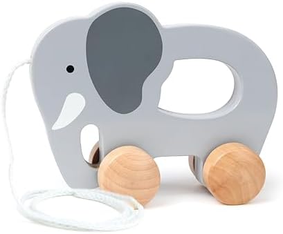 Hape Wooden Elephant Pull-Along Baby Toy| Early Learning Push and Pull Toys for Toddlers Age 1 Years and Up by Unknown