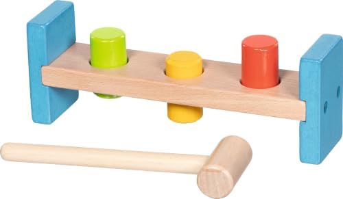 goki 58319 Wooden Hammer Bench with 3 Blocks and Hammer - Motor Skills Toy for Children from 2 Years by GokiToysAmerica