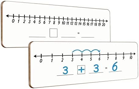 Dry Erase Number Line Whiteboard 4”x12”Double Sided White Board Featuring 0-10 Number Line On One Side 0-20 On The，Dry Erase Board for Kids Number Lines for Students Math Manipulatives by WEIZHEN