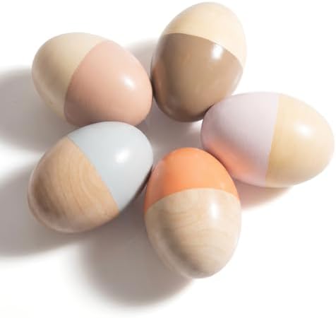 Wooden Baby Egg Shaker Hand Musical Maraca Percussion Instruments by WoodenEdu