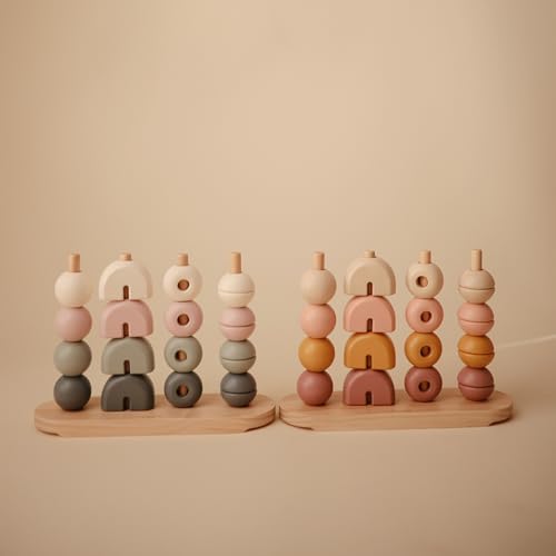 mushie Wooden Multi Shape Stacker | for Kids 3 Years+ | Preschool Educational & Toddler Montessori Toys - Image 4