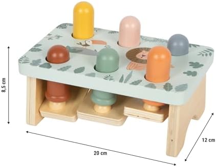 small Foot Safari 12740 Knocking Game Made of FSC 100% Certified Wood, Robust Motor Skills Toy with Hammer and Wooden Rods, for Children from 12 Months - Image 7