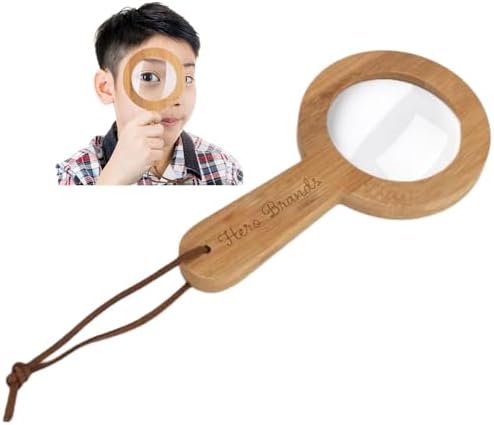 Wood Magnifying Glass for Kids - Wooden Montessori Learning Adventure Toy - Learn and Explore - Wooden Magnifier by Hero+Brands