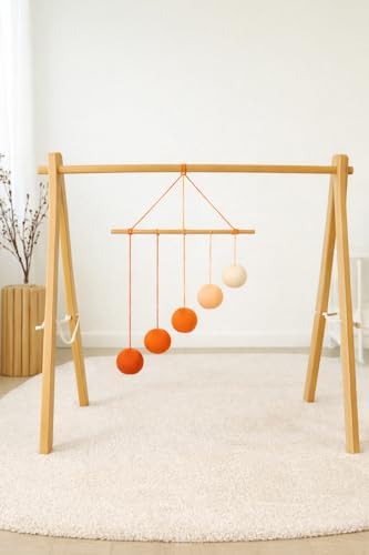 Montessori Mobile Mega Set with Baby Gym – 12-Piece Handmade Newborn Visual & Sensory Development System (Bell and Ring Mobile, Gobbi, Dancer, Octahedron, Wooden Musical, Puzzle Ball) (Emerald) - Image 7