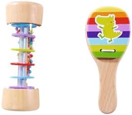 Eichhorn 100003491 music set rattle consisting of rainmaker and chestnut set, colourful music toy made from 100% FSC certified beech wood, from 2 years - Image 2