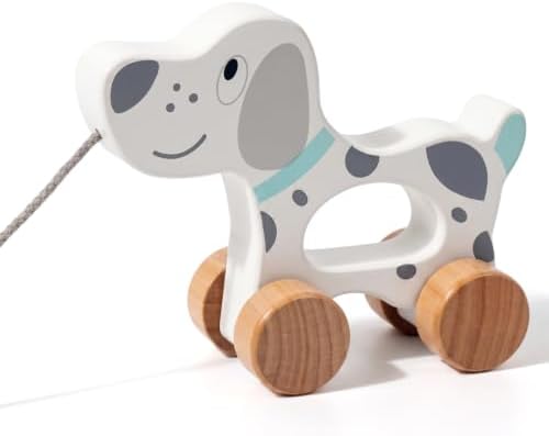 Baby Toys Car,Wooden Pull Along Toy for Toddlers 1 2 3 Year Olds by WoodenEdu