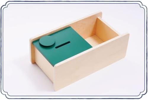 Montessori Coin Box & Practical Life Activity Set - Wooden Coin Drop Box, Savings Bank with Coins & Felt Cup - Image 4