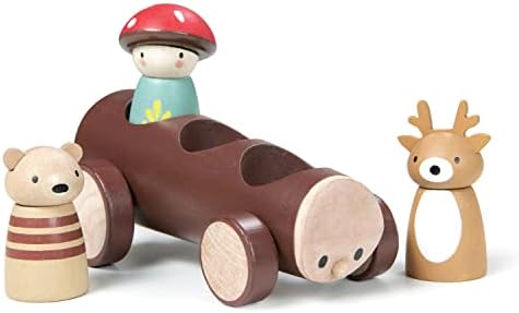 Tender Leaf Toys - Timber Taxi - Wooden Log Shaped Push Vehicle with 3 Removeable Characters - Open-Ended Play Toy, Explore Role-Play and Imagination for Boys and Girls - Age 18m+ - Image 2