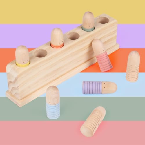 Wooden Pop Up Puppets|Wooden Cause and Effect Toys for Boys & Girls, Montessori Color Matching Toys,Special Festival Gift for Kids 2 3 4 - Image 5
