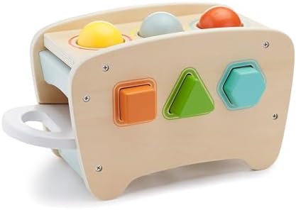Amazon Basics Musical Pounding Bench With Xylophone and Shape Sorter Educational Toy for Toddlers, Developmental Learning Toy, Age 18M+, Boy Girl Baby, 11.6 x 5.2 x 6.3 inches, Multicolor - Image 4