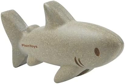 PlanToys® Wooden Shark Bath Toy, Montessori Kids Water Sea Play Set Fun by PlanToys