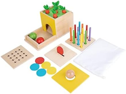 Adena Montessori 5 in 1 Wooden Play Kit for Babies 6-12 Months - Image 2