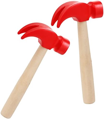 Hxezoc 2 Pack Wooden Hammer Toys Simulation Hammers Maintenance Tools Educational Toys for Kids Birthday Party Games Supplies by Hxezoc