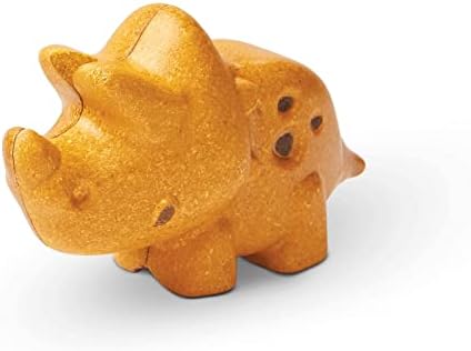 PlanToys® Wooden Triceratops Dinosaur Figurine, Montessori Kids Play Toy by PlanToys