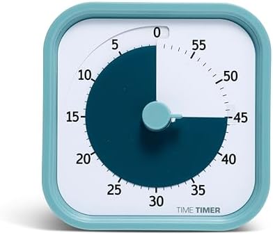 TIME TIMER Home MOD – 60-Minute Visual Timer Home Edition, Silent Operation Study Tool for Kids Desk, Homeschool Supplies, Office & Meetings (Lake Day Blue) by TimeTimer