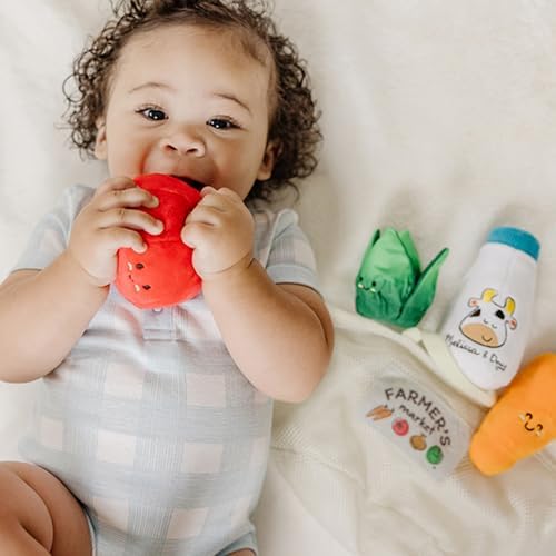 Melissa & Doug Multi-Sensory Market Basket Fill & Spill Infant Toy - Play Food Menus, Pretend Play Grocery Toys, Sorting And Stacking Toys, Multi-Sensory Toys For Infants And Toddlers Ages 1+ - Image 2