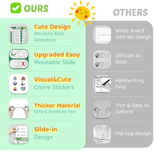 Upgraded Slider Morning/Bedtime Routine Chart for Kids Toddlers - Magnetic Kids Chore Chart for 2 Kids, Dry Erase Chore Chart for Kids, Visual Schedule for Kids - Image 5