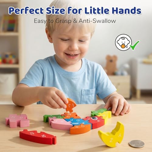 LovesTown Puzzle for Kids, Wooden, 3D Dolphin Shape - Image 4