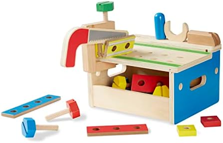 Melissa & Doug Hammer and Saw Tool Bench - Wooden Building Set (32 pcs),Multicolor,1Size by Unknown