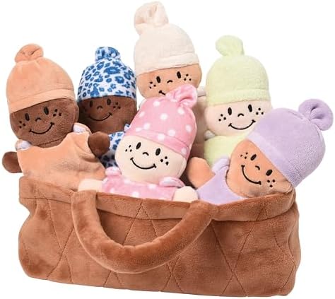 Creative Minds Basket of Babies Soft Baby Dolls, Sensory Toys, Multicultural, Diversity, Inclusion and Social Emotional Learning, Baby Toys for All Ages, Set of 6 Plush Dolls, Multicolor by Cre8tiveMinds