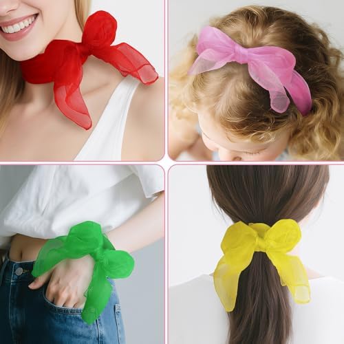 Juggling Scarves, 14 PCS Dance Scarves for Kids Play 7 Colors Silk Scarve for Toddlers Children Movement Music Scarf Magic Tricks Performance Props Accessories Rhythm Band Scarfs 24 x 24 Inch - Image 7