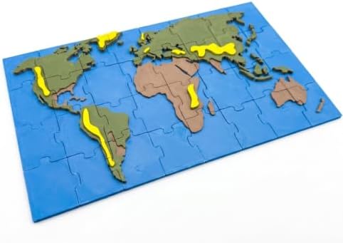 3D Topographic World Map Puzzle Set by Unknown
