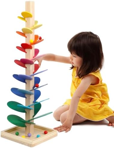 Wooden Marble Run Update Wooden Music Tree for Kids 3+ Years Old,Ball Drop Toy Montessori Toys for 3+ Birthday Gifts for Boys and Girls by DIPALENTTOYS
