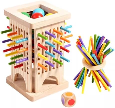 Toddler Wooden Stick Pulling Tower, Interactive Game for Family Game Night & Preschool Learning by Unknown