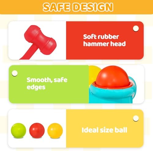 DQMOON Montessori Toys for 1 Year Old - Elephant Hammering Pounding Toy - Educational Toddler Activities for 1 2 3 Year Old Boy&Girl Christmas Birthday Gifts - Image 6