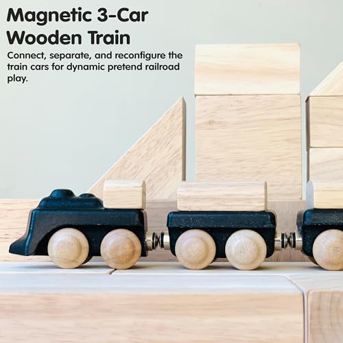 PlanToys® Classic Train Wooden Montessori Vehicle Kids Indoor Play Set Toy - Image 5