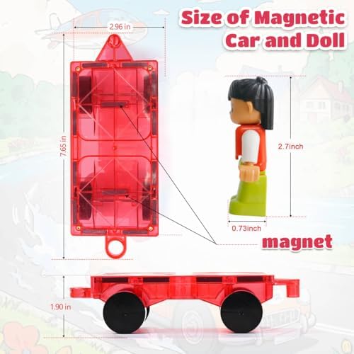 MAGBLOCK 1-Piece Car and 2-Piece Magnetic Figures People Set - Image 2