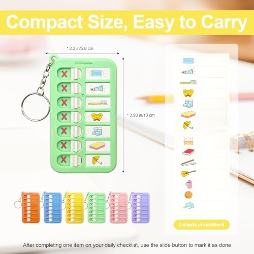 Portable Visual Schedule Keychain for Kids & Adults with, Detachable ADHD Routine & Chore Chart Board - Image 5