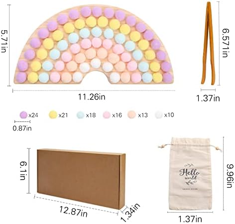 ibwaae Wooden Peg Board Beads Game Color Sorting Toys Counting Matching Game Bead Counting Fine Motor Skill Montessori Toys for Toddlers (Macaron Color) - Image 6