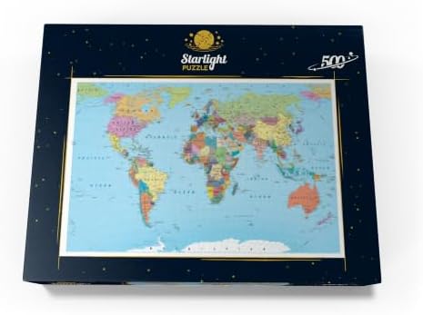 MyPuzzle Color World Map - Borders, Countries, Roads and Cities - Premium 500 Piece Jigsaw Puzzle for Adults - Image 4
