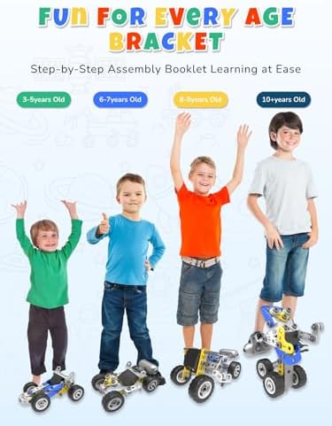 10 in 1 STEM Toys for 5 Year Old Boy, Building Toys for Kids Ages 4-8 5-7 6-8, STEM Engineering Construction Kit with Electric Motor, Educational Science Gift for 5 Year Old Boys - Image 5