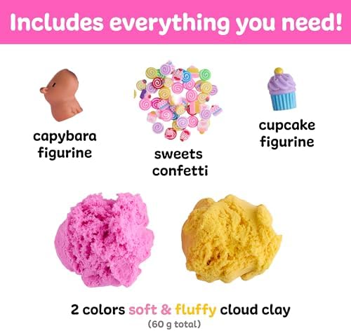 Creativity for Kids Sensory Minis Capybara Kit | Cloud Clay Sensory Toy for Toddlers | Squish, Scoop & Discover Surprise Pieces | Mess-Free, Screen-Free Travel Activity (Ages 3+) - Image 3