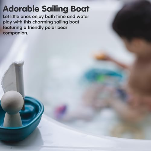 PlanToys® Polar Bear Sailing Boat Bath Toy for Toddlers, Montessori Wooden - Image 5